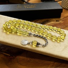 Dergah Tesbih Özel Seri Dominik Kehribar Yeşil Tesbih