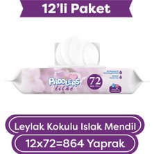 Paddlers Leylak Kokulu Islak Mendil 12X72'li Koli (864 Yaprak)