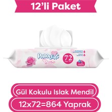 Paddlers Gül Kokulu Islak Mendil 12X72'li Koli (864 Yaprak)