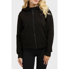 Guess Allie Regular Fit Kapüşonlu Uzun Kollu Spor Sweat Kadın Sweat V3RQ11K7UW2 Jblk