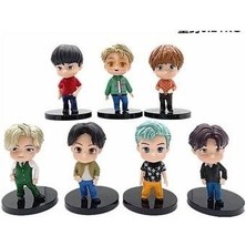 Qixun 7 Parça Bts Pop Up Set, Bts Bebek Modeli Süsler, Bts Mini Figür-6 (Yurt Dışından)