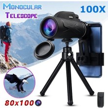 Qixun Outdoor Için 100X Tripodlu Su Geçirmez Teleskop - Siyah (Yurt Dışından)