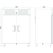 Galleyz Dik Tip Patisserie Dondurucu - 2 Kapılı - 60X80 cm Tepsi Kapasiteli