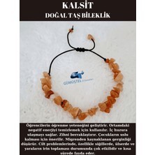 Gümüştel El Sanatları  Doğal Kırık Taş Kalsit Taşı Bileklik Asansörlü Kilit Sistemi