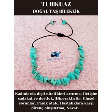 Gümüştel El Sanatları Doğal Kırık Taş Turkuaz Taşı Bileklik Asansörlü Kilit Sistemi