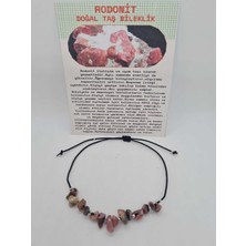 Gümüştel El Sanatları Doğal Rodonit Taşı Bileklik Orijinal Doğal Taş