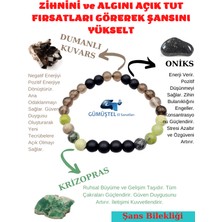 Gümüştel El Sanatları Şans Doğaltaş Tılsım Bilekliği Dumanlı Kuvars-Oniks-Krizopras Taşı Doğaltaş Bileklik