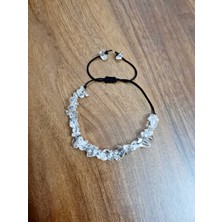 Gümüştel El Sanatları Doğal Kırık Taş Kristal Kuvars Taşı Bileklik Asansörlü Kilit Sistemi