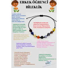 Gümüştel El Sanatları Erkek Öğrenci Bileklik Lapis Lazuli Kehribar Sodalit Kalsit Kaplan Gözü Krizokol Akik Obsidyen