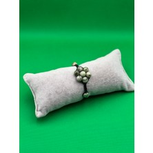 Gümüştel El Sanatları Afrika Yeşim Doğal Taş Bileklik Asansörlü Kilit Sistemi Aaa Kalite El Yapımı Bileklik 10MM