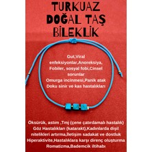 Gümüştel El Sanatları Turkuaz Doğal Taş Bileklik Makrome Kilit Sistemi