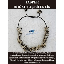 Gümüştel El Sanatları Doğal Kırık Taş Jasper Dalmaçyalı Taşı Bileklik Asansörlü Kilit Sistemi