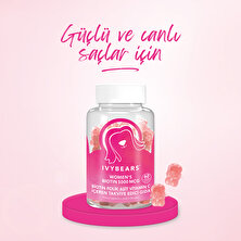 Ivybears Women's Biotin Çiğnenebilir Saç Vitamin 5000Mcg, Folik Asit, Vitamin C, Çinko, Vegan, 60 Adet, 30 Günlük