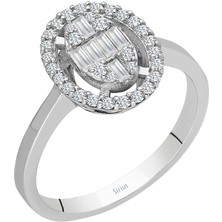 Sirius Pırlanta F Renk 0,37 Karat Baget Pırlanta Yüzük 0441R0056