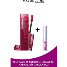 Maybelline New York Super Stay Vinyl Ink Likit Parlak Ruj 30 Unrivaled Mini Falsies Surreal Maskara Li