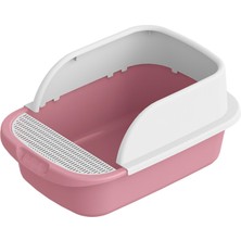 Kedi Çöp Kutusu Tuvalet Yarı Kapalı Çıkarılabilir Büyük Sıçrama Sıçrama Sandbox PINK52CMX36CMX21.5CM (Yurt Dışından)