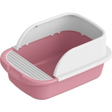 Kedi Çöp Kutusu Tuvalet Yarı Kapalı Çıkarılabilir Büyük Sıçrama Sıçrama Sandbox PINK52CMX36CMX21.5CM (Yurt Dışından)