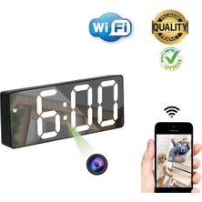 Teknospy Ultra Gizli Wifi Masa Saati Video Kamera Hareket Algılama Uzaktan Izleme ve Kayıt 32 GB Kart Dahil