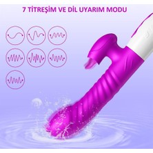 Odins Shop USB Şarjlı 7 Dil ve Titreşim Uyarım Fonksiyonlu Isıtmalı Teknolojik Vibratör