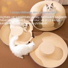 Maryun Yeni Sınır Ötesi Fermuarlı Kedi Tüneli Hayvan Şekli Keçe Tüneli Yuva Kedi Oyuncak Kedi Rulo Kafes Evcil Hayvan Malzemeleri 50*50*20CM (Yurt Dışından)