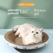 Maryun Kedi Tırmalama Tahtası Kase Kedi Oyuncak Oluklu Mukavva Tırmalama Pedi Pul Yok Yüksek Yoğunluklu Kedi Malzemeleri Kedi Pençe Tahtası (Çap 40CM Yükseklik 9cm) (Yurt Dışından)