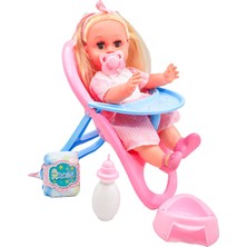 Global Toys  Roza Altını Islatan Türkçe Konuşan 32 cm Boyunda Mama Sandalyeli Et Bebek