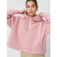 Koton Spor Sweatshirt Kapüşonlu Şardonlu Kanguru Cepli