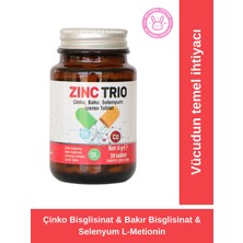 ZINC TRIO 30 Tablet -  Çinko, Bakır ve Selenyum İçeren Mineral Takviyesi