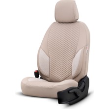 Otom Advanced Design Özel Tasarım Premium Deri-Keten Ekstra Destekli Universal Oto Koltuk Kılıfı Tam Set