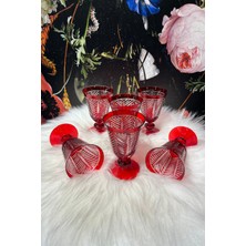 Lemm Home Palm Kırmızı 6'lı Kadeh Seti