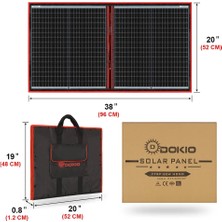 Dokio Güneş Enerji Paneli 100W Katlanır Portatif Solar Panel Monokristal Panel Teknolojisi