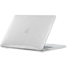 Arabulalaca Macbook Air 15 Inç 2023 A2941 Uyumlu M2 Işlemcili Parlak Kristal Simli Şeffaf Kılıf Hardcase