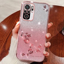 Lr Joyful Xiaomi Redmi Note 10 4g/note 10S 4g Çiçek Rhinestone Tpu Telefon Kapağı Gradyan Cep Telefonu Kılıfı (Yurt Dışından)