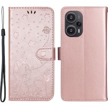 Lr Joyful Xiaomi Redmi Note 12 Turbo/poco F5 5g Telefon Kapağı Kedi Baskılı Deri Stand Cüzdan Kılıfı (Yurt Dışından)