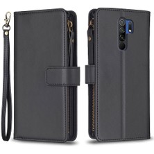 Lr Joyful Xiaomi Redmi 9 Anti Dust Pu Deri Deri Cüzdan Fermuarlı Cep Telefon Kılıfı Stand Telefon Kapağı (Yurt Dışından)