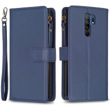 Lr Joyful Xiaomi Redmi 9 Anti Dust Pu Deri Deri Cüzdan Fermuarlı Cep Telefon Kılıfı Stand Telefon Kapağı (Yurt Dışından)