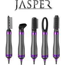 Jasper Lv-02 5ın1 Saç Şekillendirici Fırça Tarak Başlıklı  Profesyonel Saç Kurutma Fön Makinesi