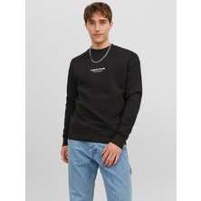 Jack & Jones Jorvesterbro Erkek Siyah Sweatshirt 12241694-Black
