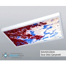 Gökyüzü Panel 60X120 Gökyüzü Panel Avize, 106WATT Led, Sıva Üstü, Kolay Montaj LED Panel, Kırmızı Ağaç Avize