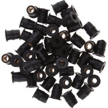 100PCS Evrensel Motosiklet 5mm Metrik Cam Tesisi, Kauçuk, Siyah (Yurt Dışından)