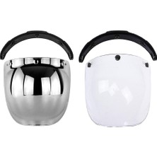 2x Açık Vizör Retro Motosiklet Kabarcığı Vizör Yüksek Mukavemetli Lens (Yurt Dışından)