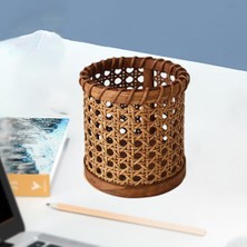 El Yapımı Rattan Dokuma Depolama Sepeti Kalemi Tutucusu (Yurt Dışından)