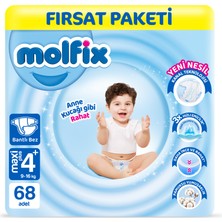 Molfix Bebek Bezi 4+ Beden Maxi Plus Fırsat Paketi 68 Adet