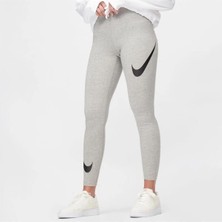 Nike Sportswear Swoosh Leg-A-See Kadın Gri Tayt DB3896-063