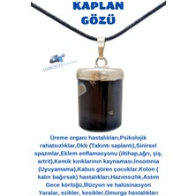 Gümüştel El Sanatları Kaplan Gözü Doğal Taş Kolye Aaa Kalite Zincir Hediyeli