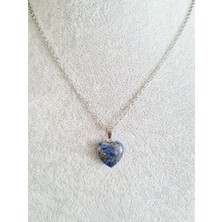 Gümüştel El Sanatları Doğal Taş Lapis Lazuli Kalp Model Minimal Kolye Aaa Kalite