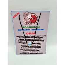 Gümüştel El Sanatları Koç Burcu Opal Taşı Doğal Taş Kolye