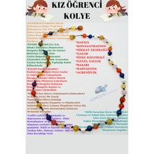 Gümüştel El Sanatları Kız Öğrenci Kolyesi Kehribar Pembe Kuvars Kalsit Havlit Lapis Lazuli Akik