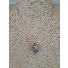 Gümüştel El Sanatları Akuamarin Taşı Doğal Taş Kolye (Zincir ve Ip Dahil)
