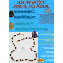 Gümüştel El Sanatları Sertifikalı Özel Tasarım Aslan Burcu Kolye Oniks Unakit Sitrin Opal Ametist